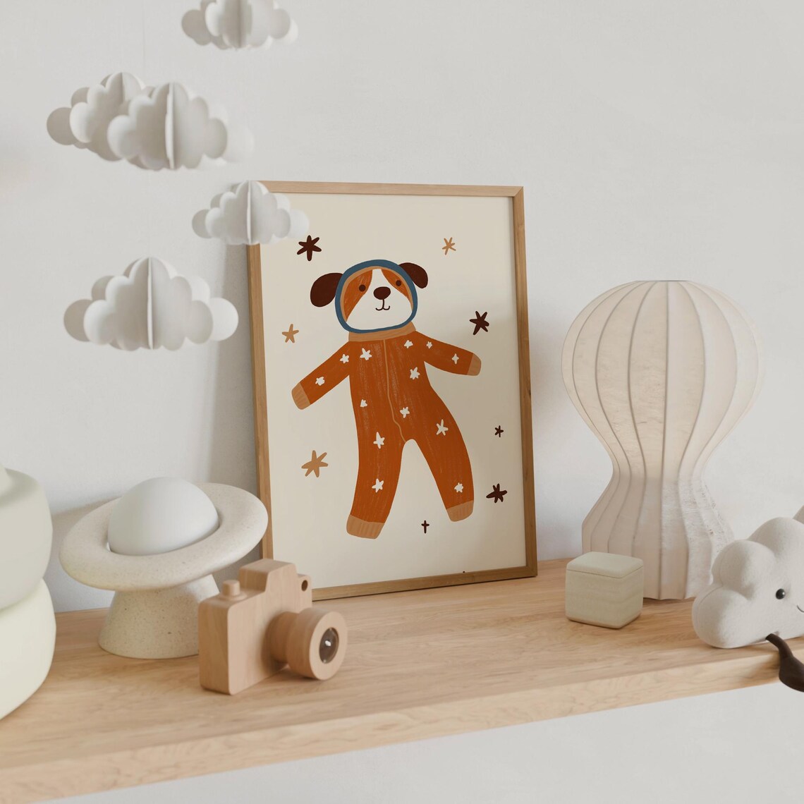 Astronaut Dog Puppy In Space Suit Stars Kids Room Art Poster - Image 6