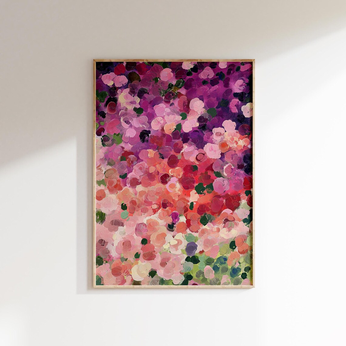Soft Pastel Pink Purple Neutral Abstract Floral Bloom Poster