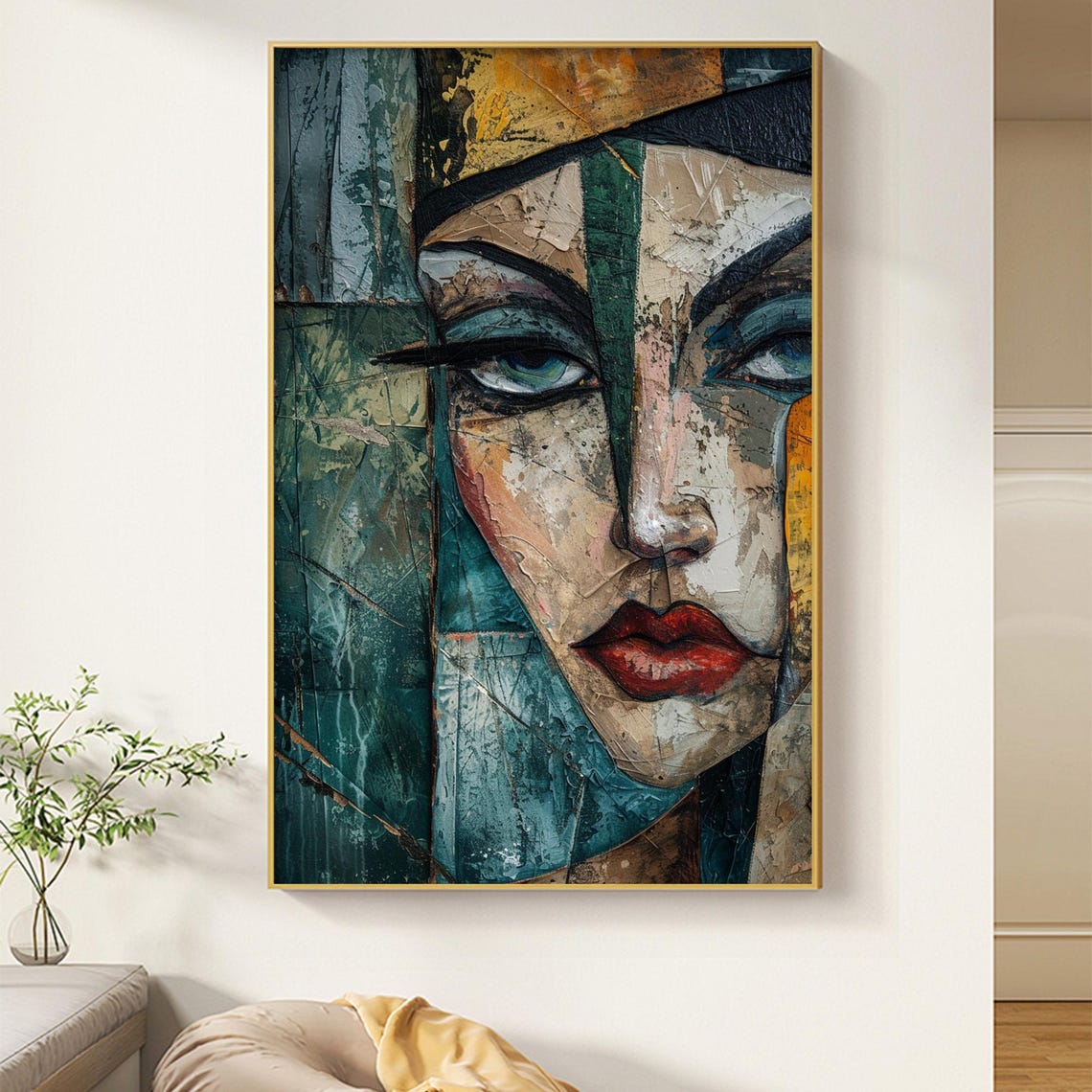 Abstract Female Model Oil Painting On Original Pretty Girl Painting Large Portrait Wall Art Custom Painting Bedroom Wall Decor - Image 3