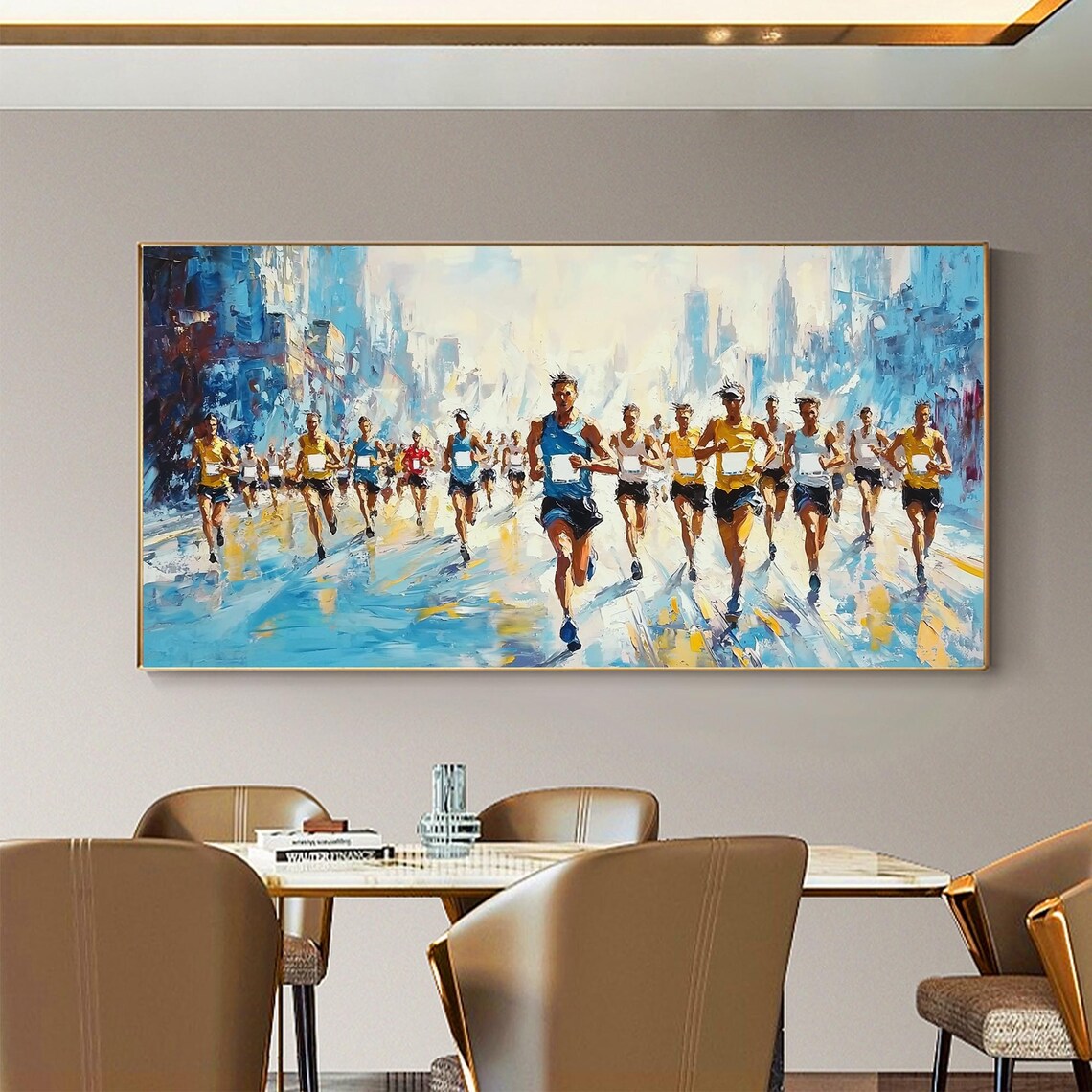 Abstract Running Marathon Poster, Oil-Painting Style - Image 2
