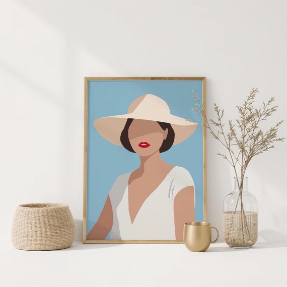 Minimalist Fashion Illustration Faceless Woman Portrait