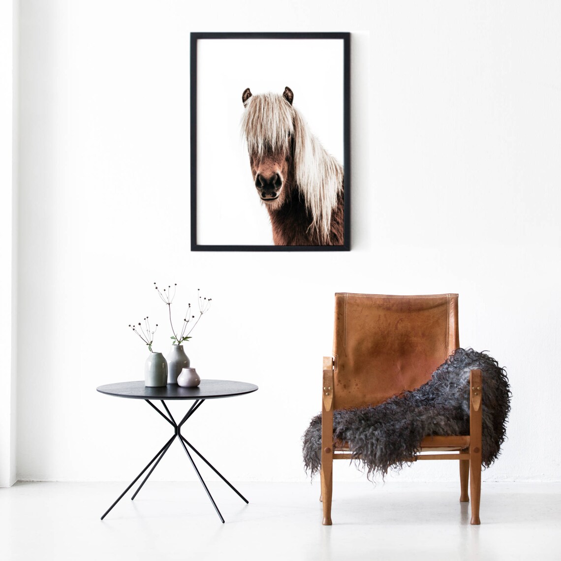 Horse Print, Scandinavian Nordic Animal Art Print - Image 3