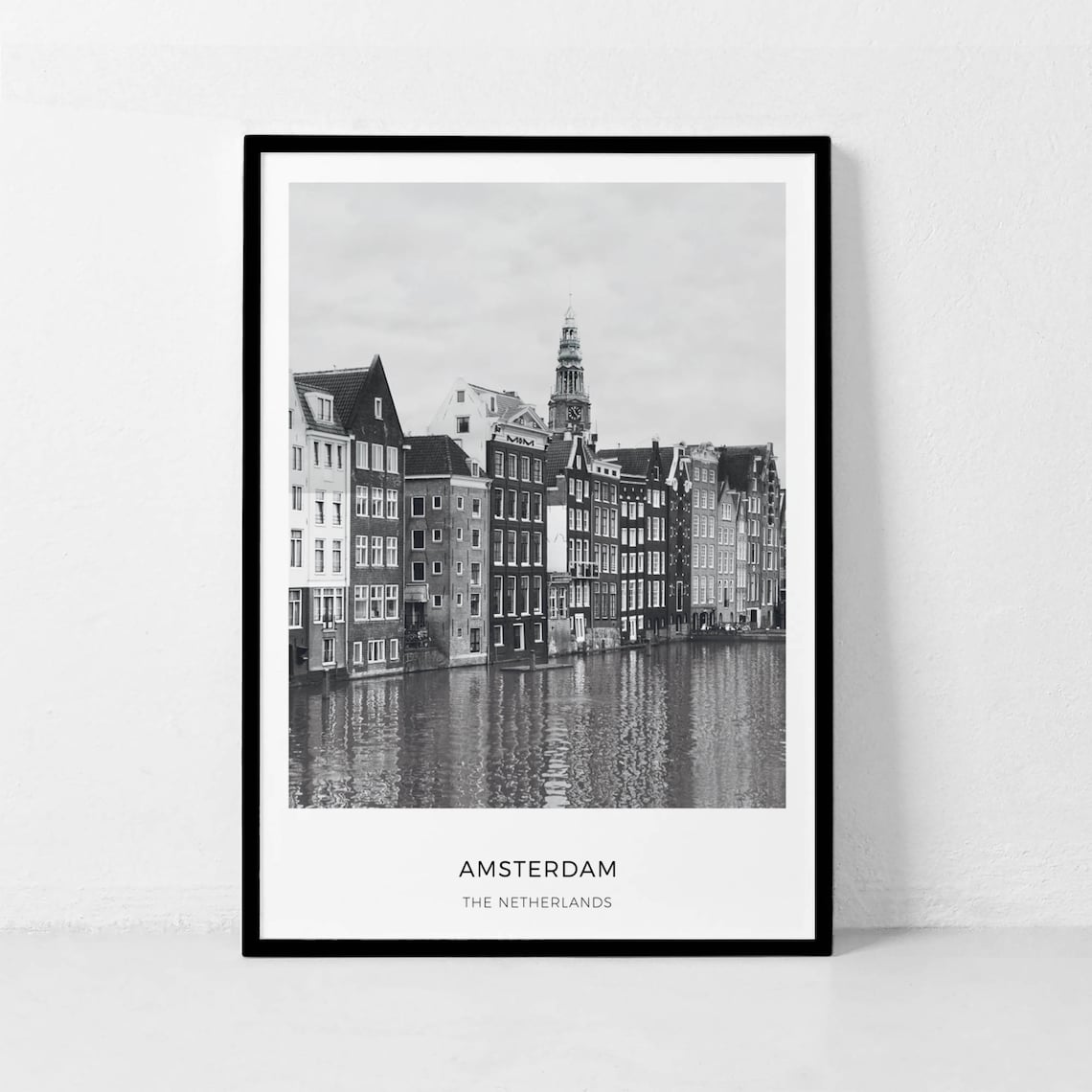 Amsterdam Travel Poster, Netherlands City Coordinates