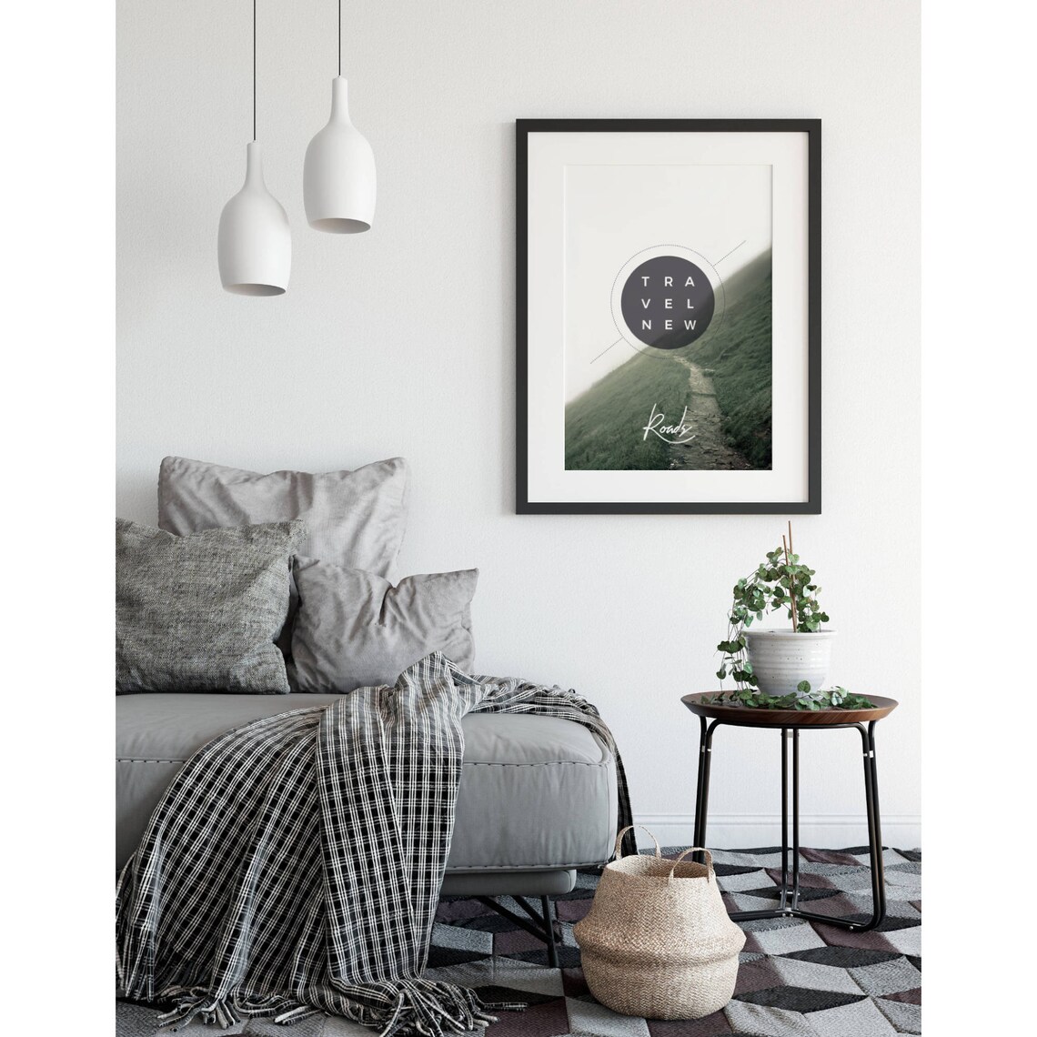 Travel New Roads Misty Green Hill Path Journey Quote Art Poster - Image 3
