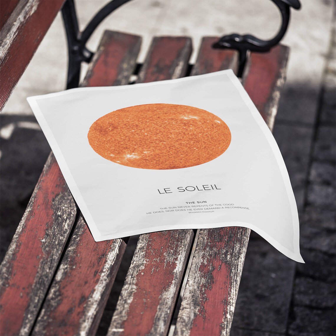 Le Soleil Sun Art Print, Abstract Modern Space - Image 2