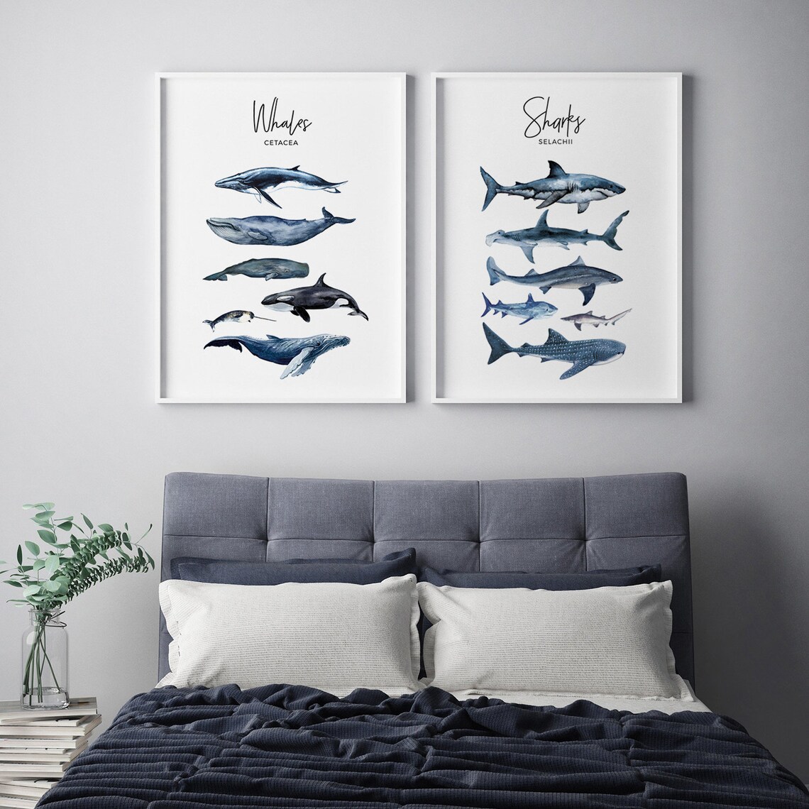 Shark Species Watercolor Poster, Kids Room Decor - Image 2