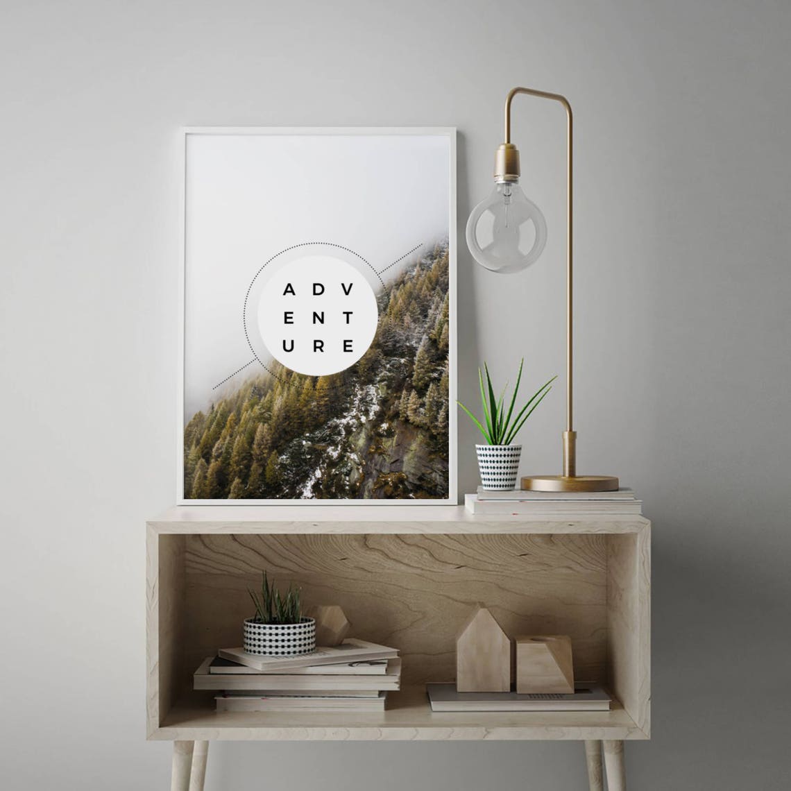 Misty Mountain Adventure Quote Wanderlust Travel Journey Poster - Image 3