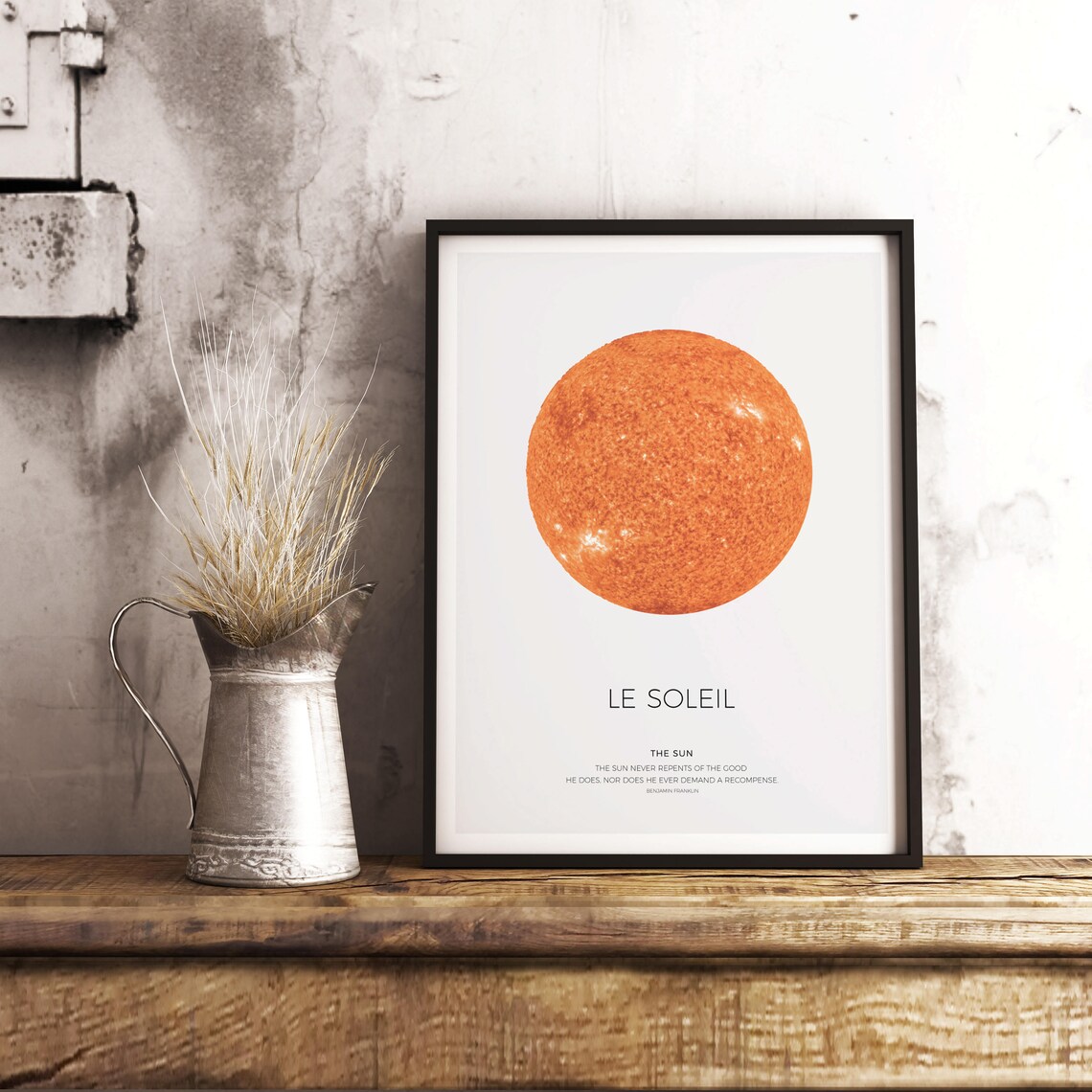 Le Soleil Sun Art Print, Abstract Modern Space - Image 3