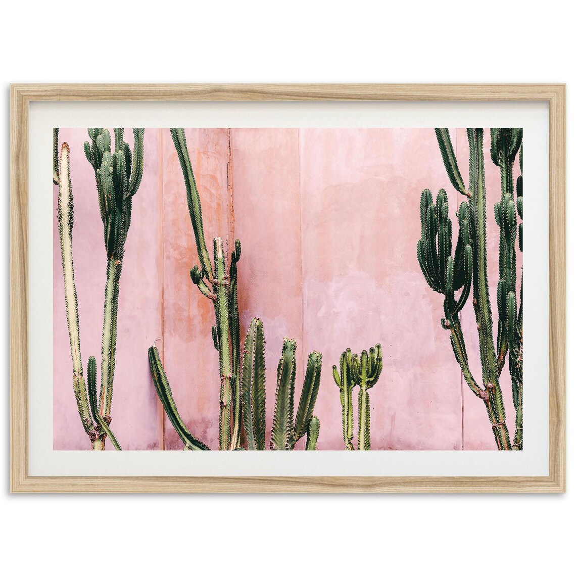 Boho Cactus Art Print, Pink Southwest Desert