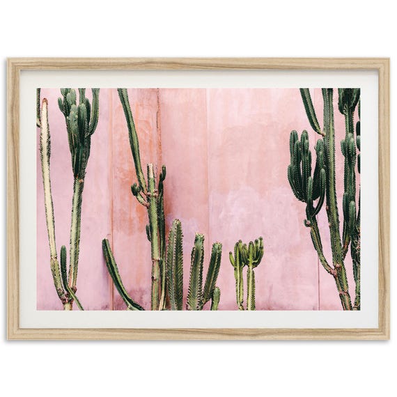 Boho Cactus Art Print, Pink Southwest Desert
