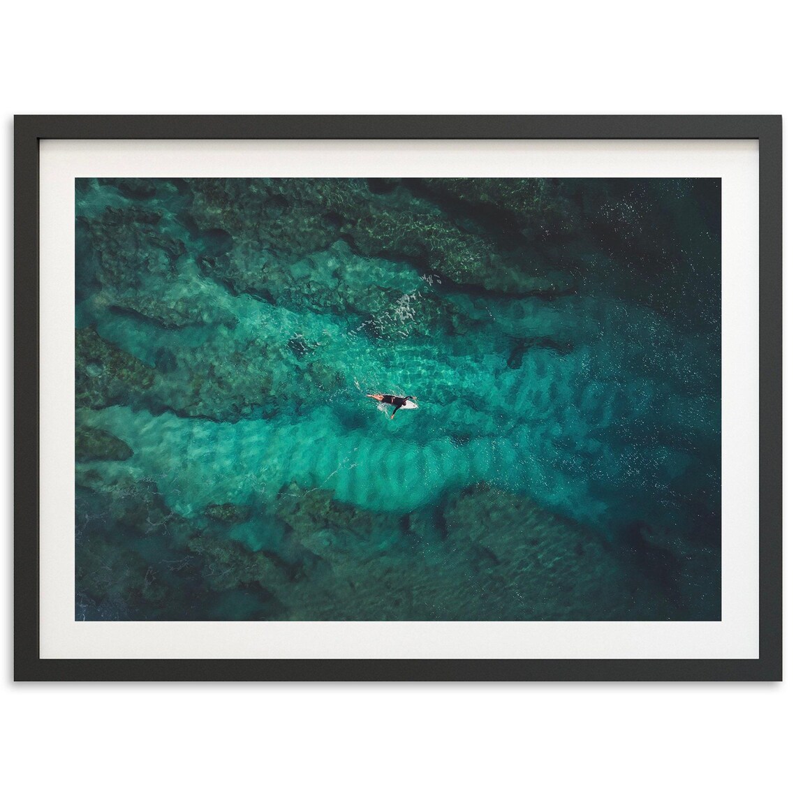 Hawaii Aerial Surf Travel Poster, Coastal Photography