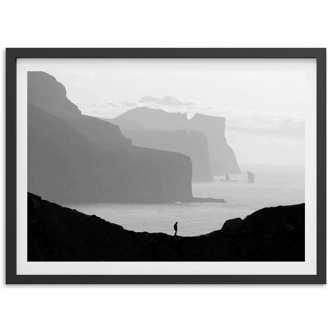 Black And White Ocean Adventure Minimalist Art Print