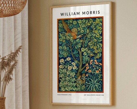 William Morris Cock Pheasant 1916 Wallpaper Exhibition Art Print