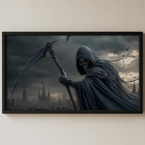 Samsung Frame Tv Art Grim Reaper Gothic Halloween