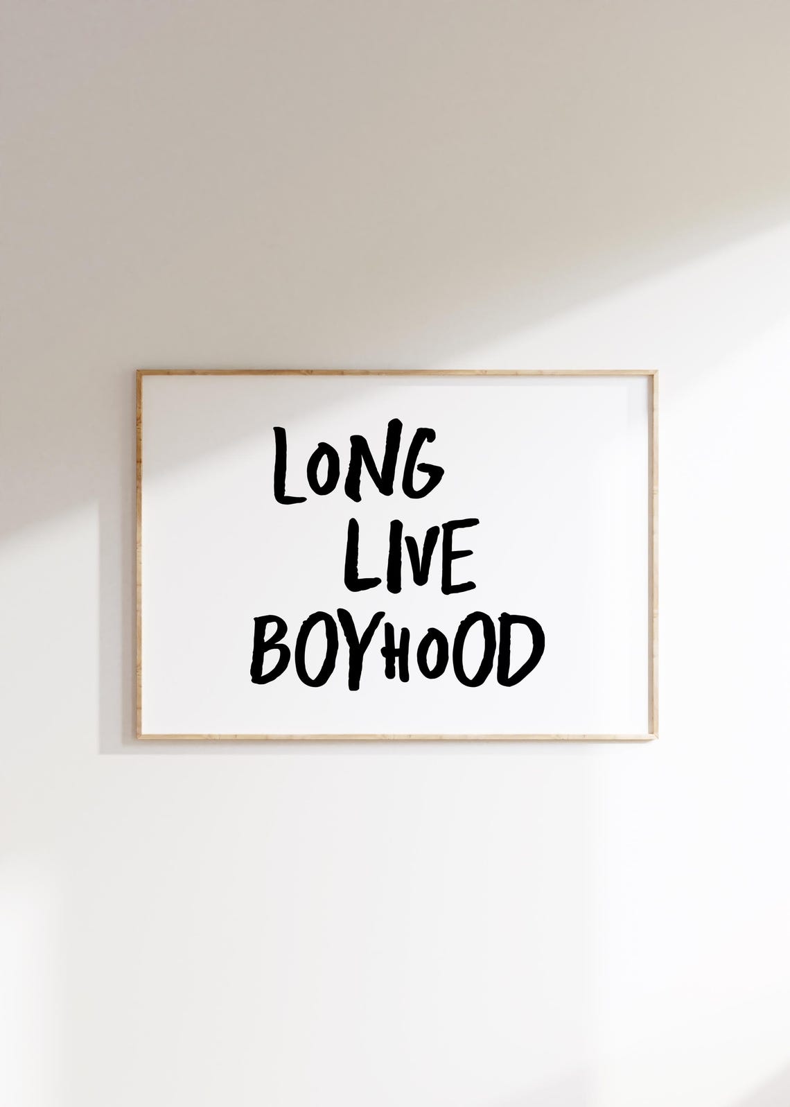 Long Live Boyhood Quote Print Minimalist Kids Room Wall Art