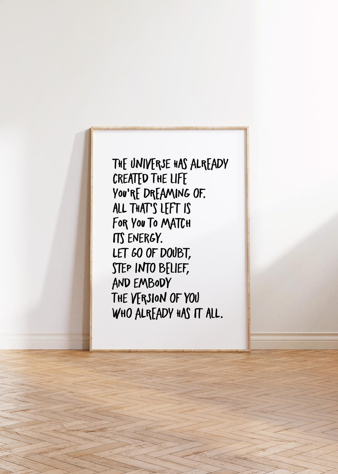 Universe Manifestation Quote Poster Law Of Attraction Typography