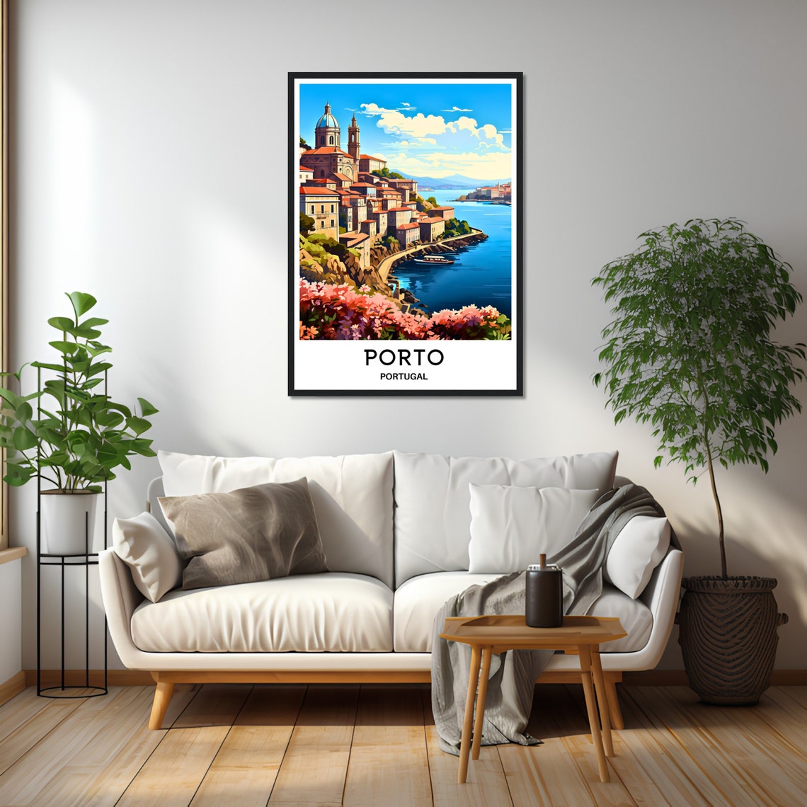 Porto Travel Print Porto Poster Portuguese Art Print Portugal Lover Gift Wall Hanging Art Home Decor Porto City Illustration - Image 2