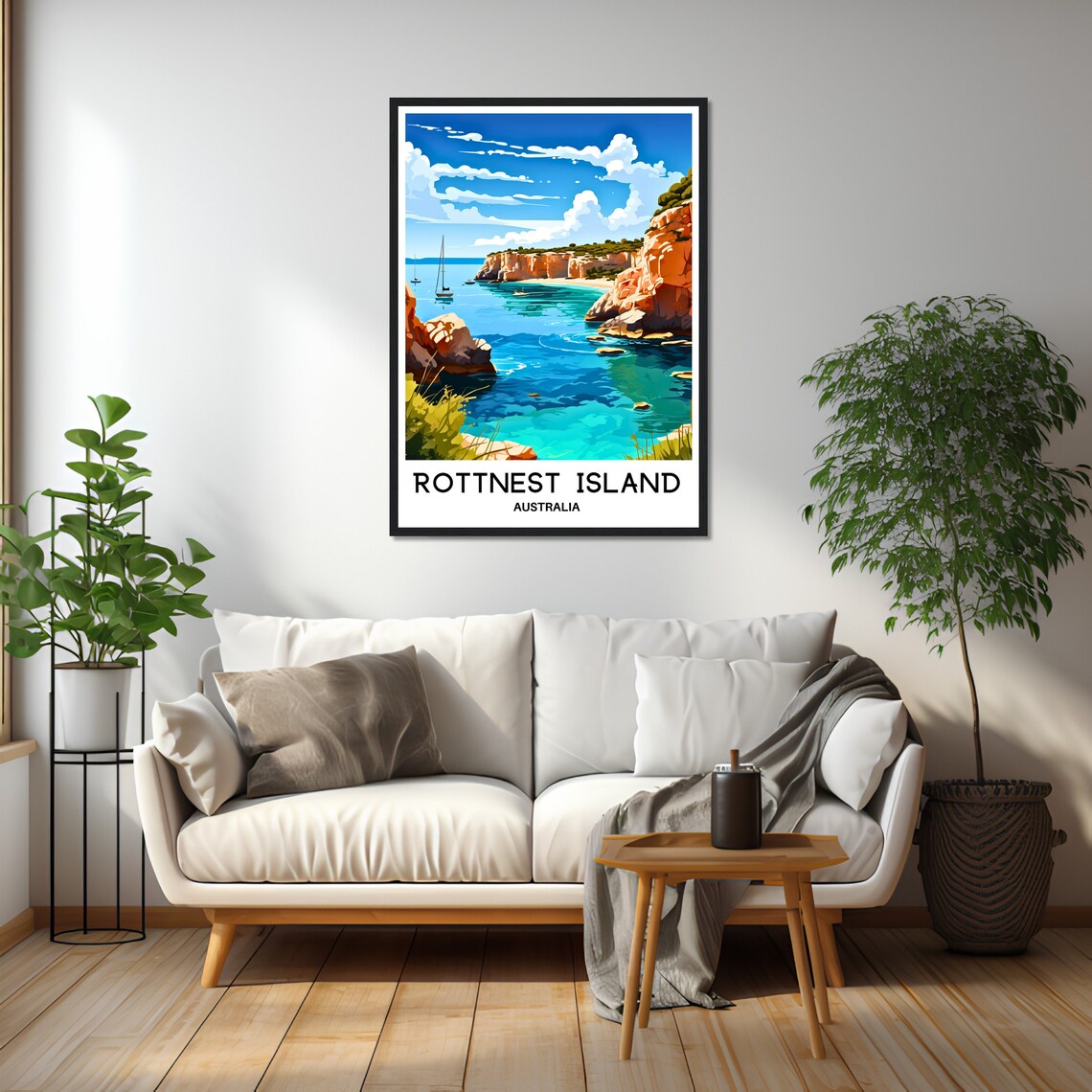 Rottnest Island Turquoise Cove Sailing Boats Australia Travel Poster - Image 2