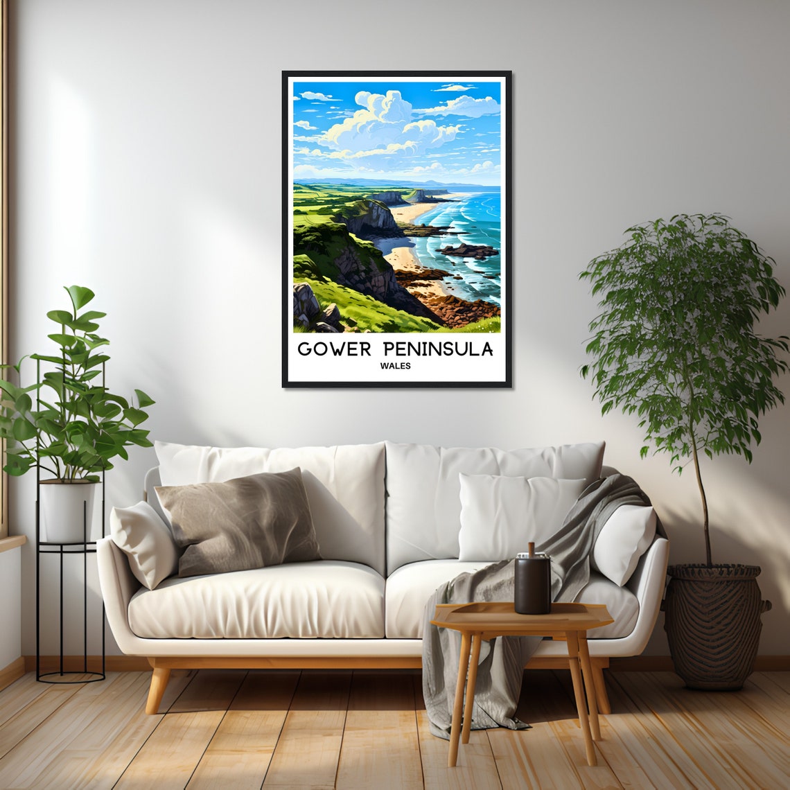 Gower Peninsula Coastal Cliffs Welsh Beach Wales Travel Poster - Image 2