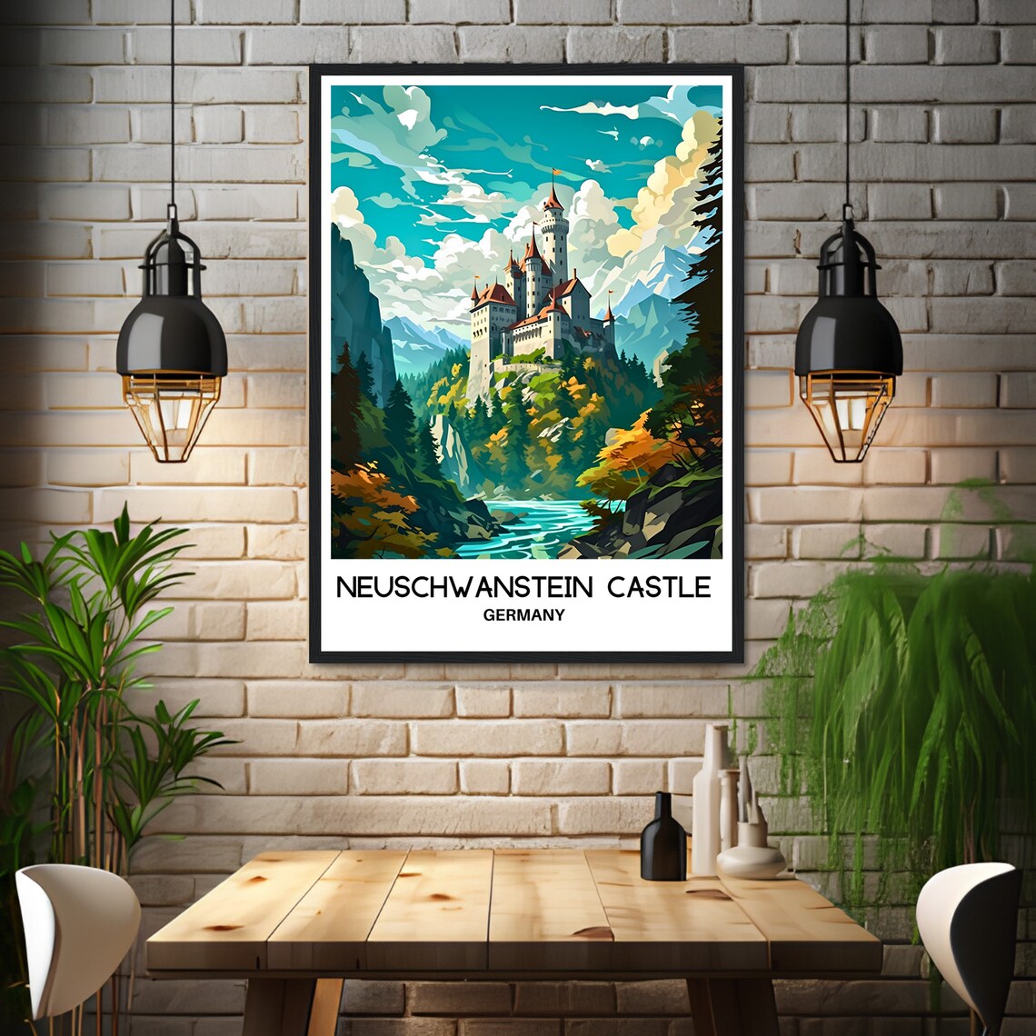 Neuschwanstein Castle Germany Bavaria Fairy Tale Travel Poster - Image 3