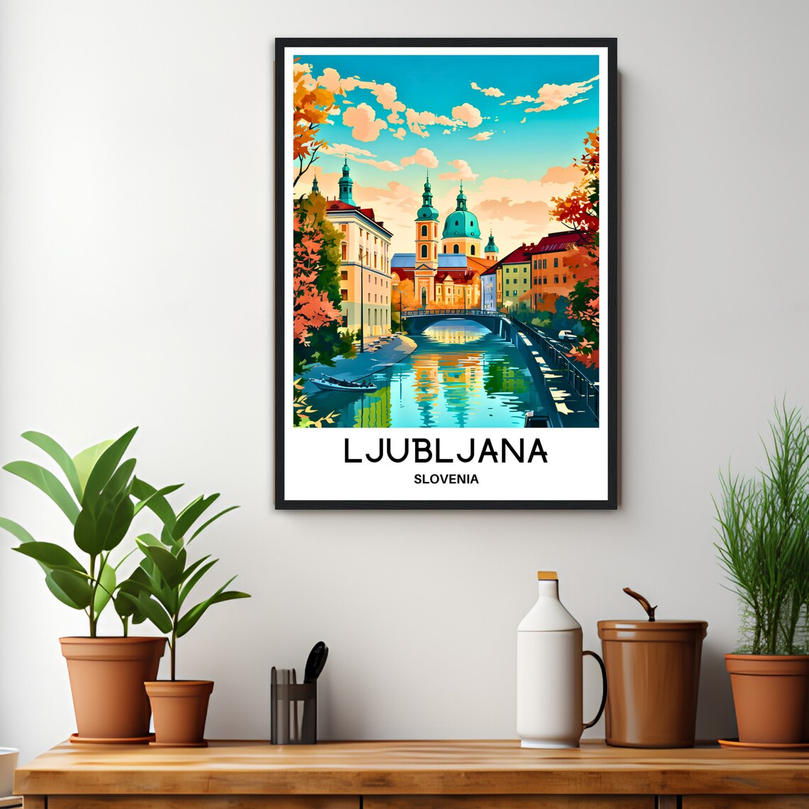 Ljubljana Travel Poster, Slovenian City Illustration - Image 3