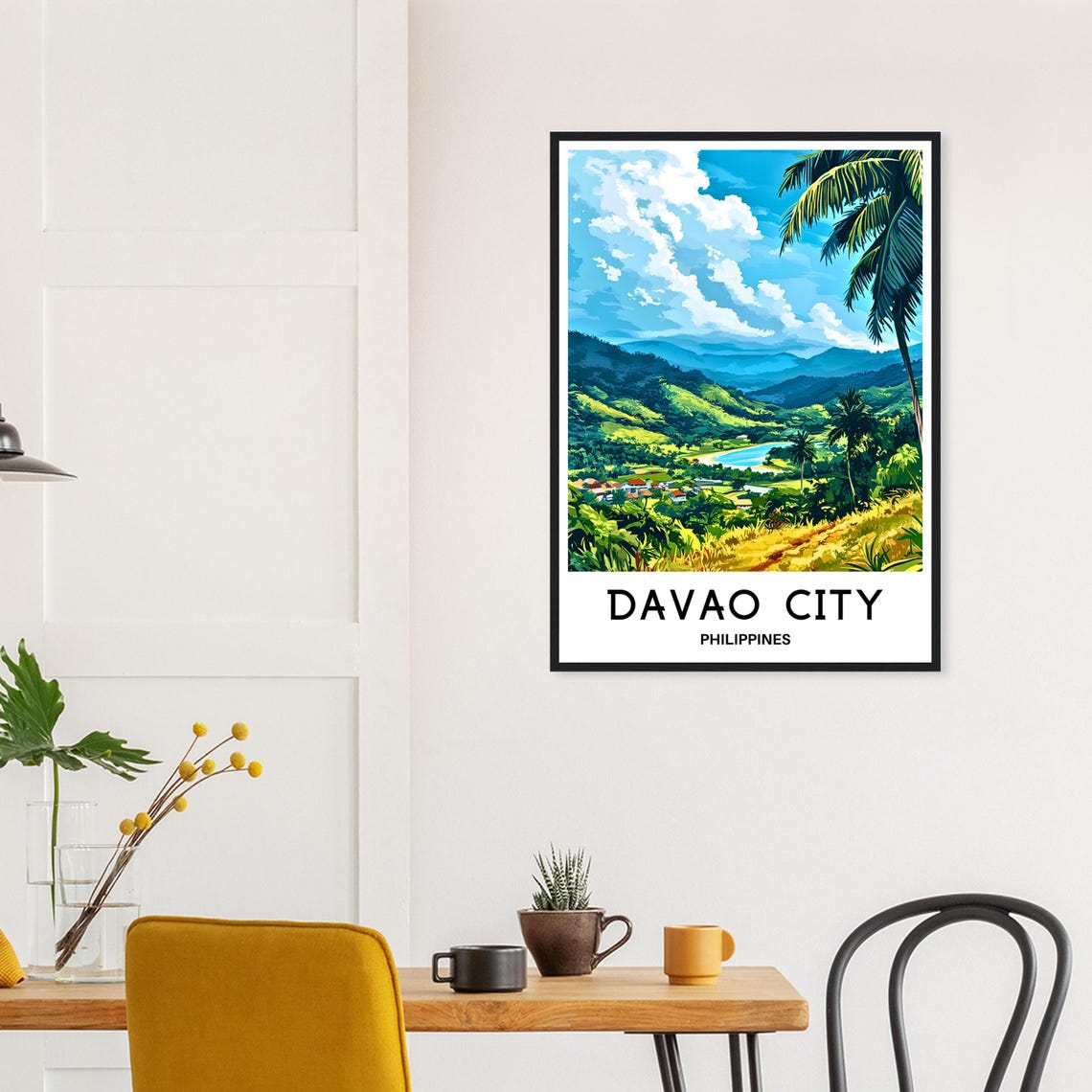 Davao City Philippines Tropical Hills Coast Lush Travel Poster - Image 3