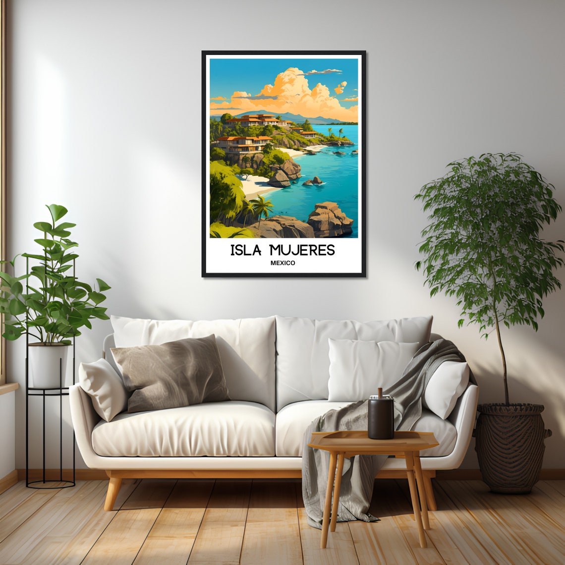 Isla Mujeres Mexico Rocky Coastline Cove Beach Travel Poster - Image 2