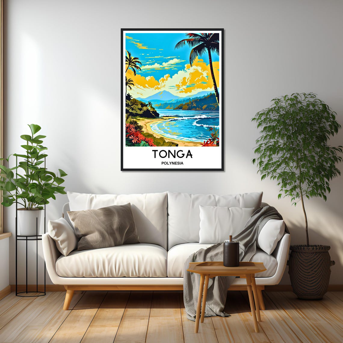 Tonga Polynesia Tropical Beach Vintage Travel Wall Decor Poster - Image 2