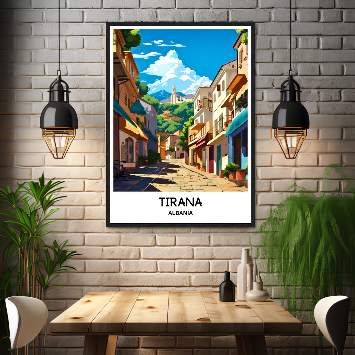 Tirana Travel Print Tirana Poster Albanian Art Print Albania Lover Gift Wall Hanging Art Home Office Decor Tirana City Illustration - Image 3