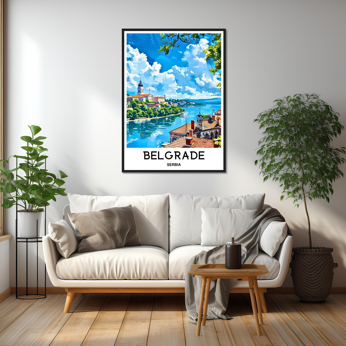 Belgrade Serbia Riverside Skyline River Danube City View Poster - Image 2