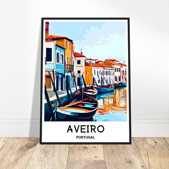 Aveiro Travel Print Poster Portuguese Art Portugal Lover Gift Wall Hanging Home Office Decor City Illustration