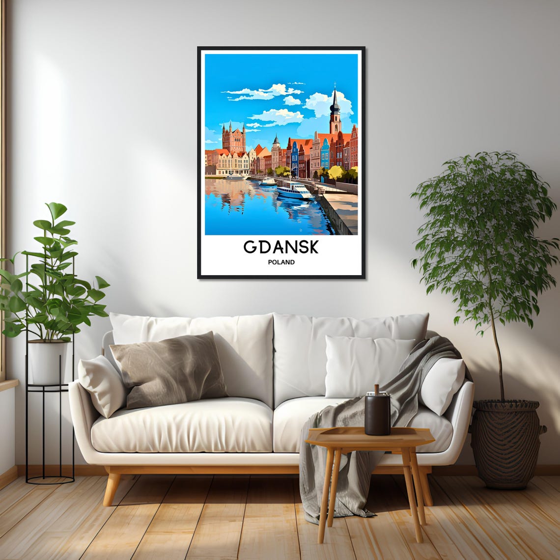 Gdansk Travel Print Gdansk Travel Poster Polish Art Print Poland Lover Gift Wall Hanging Art Home Office Desk Decor Gdansk City Illustration - Image 2