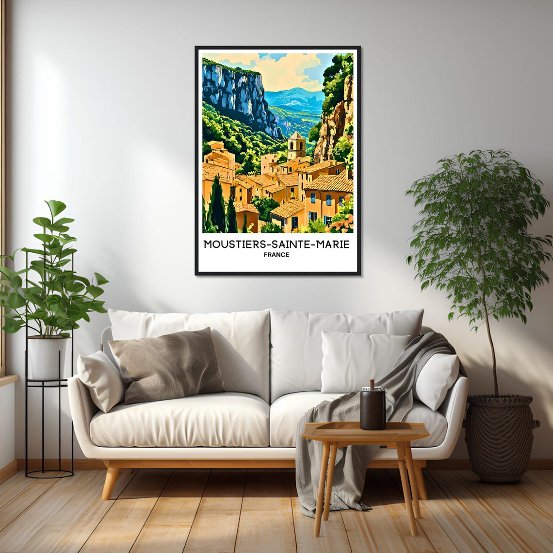 Moustiers Sainte Marie Travel Print Poster French Art Print France Lover Gift Wall Hanging Art Illustration Home Office Desk Decor - Image 2