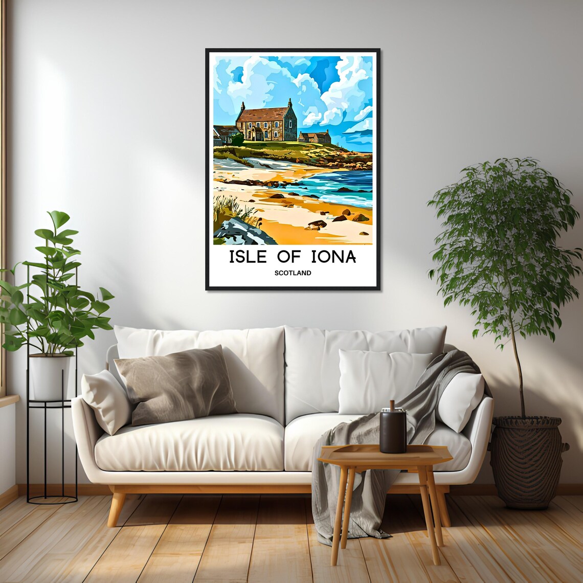 Isle Of Iona Scotland Coastal Abbey Vintage Travel Wall Poster - Image 2