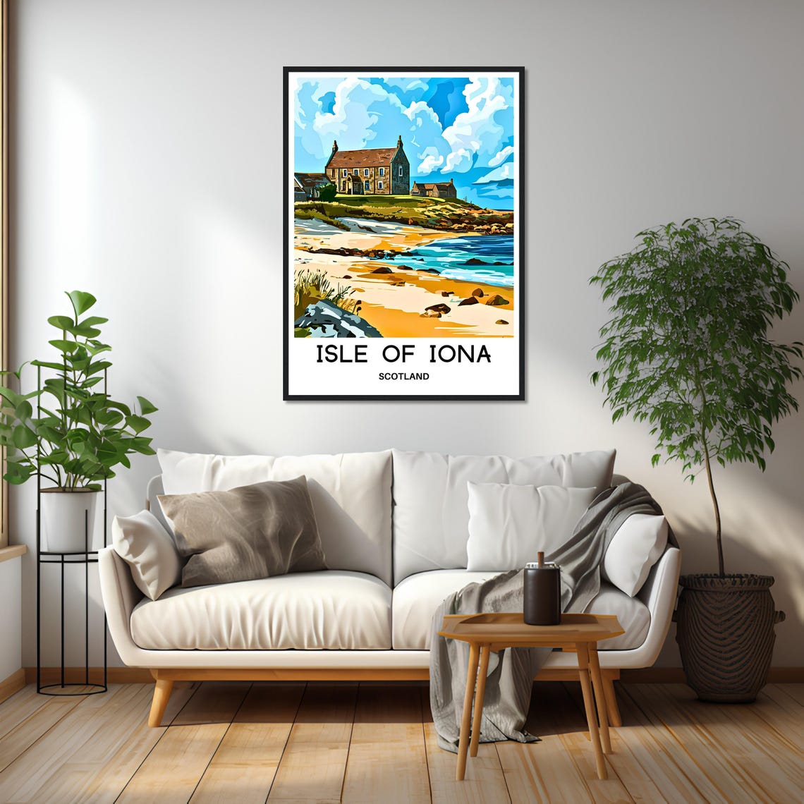 Isle Of Iona Travel Print Isle Of Iona Poster Scottish Art Print Scotland Lover Gift Wall Hanging Isle Of Iona Illustration Home Decor - Image 2