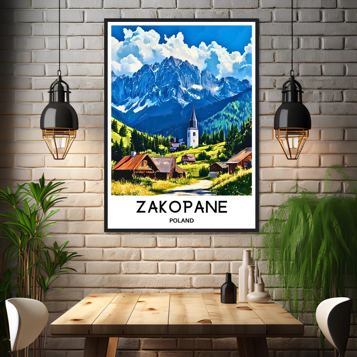 Zakopane Poland Colorful Tatra Mountain Town Illustration Poster - Image 3