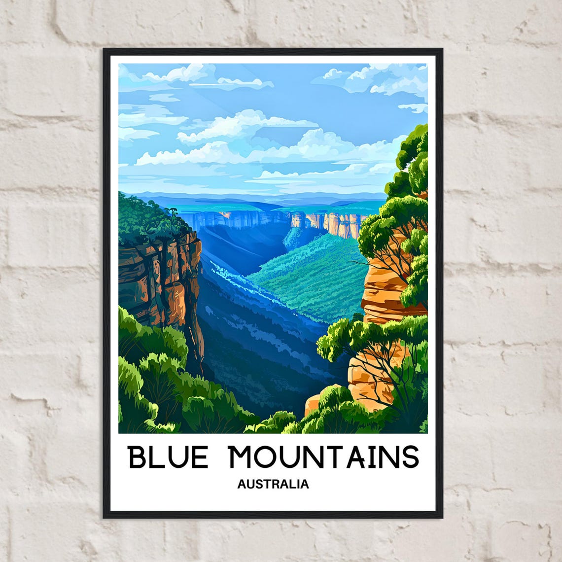 Blue Mountains Australia Vast Canyon Valley Wilderness Travel Poster - Image 2