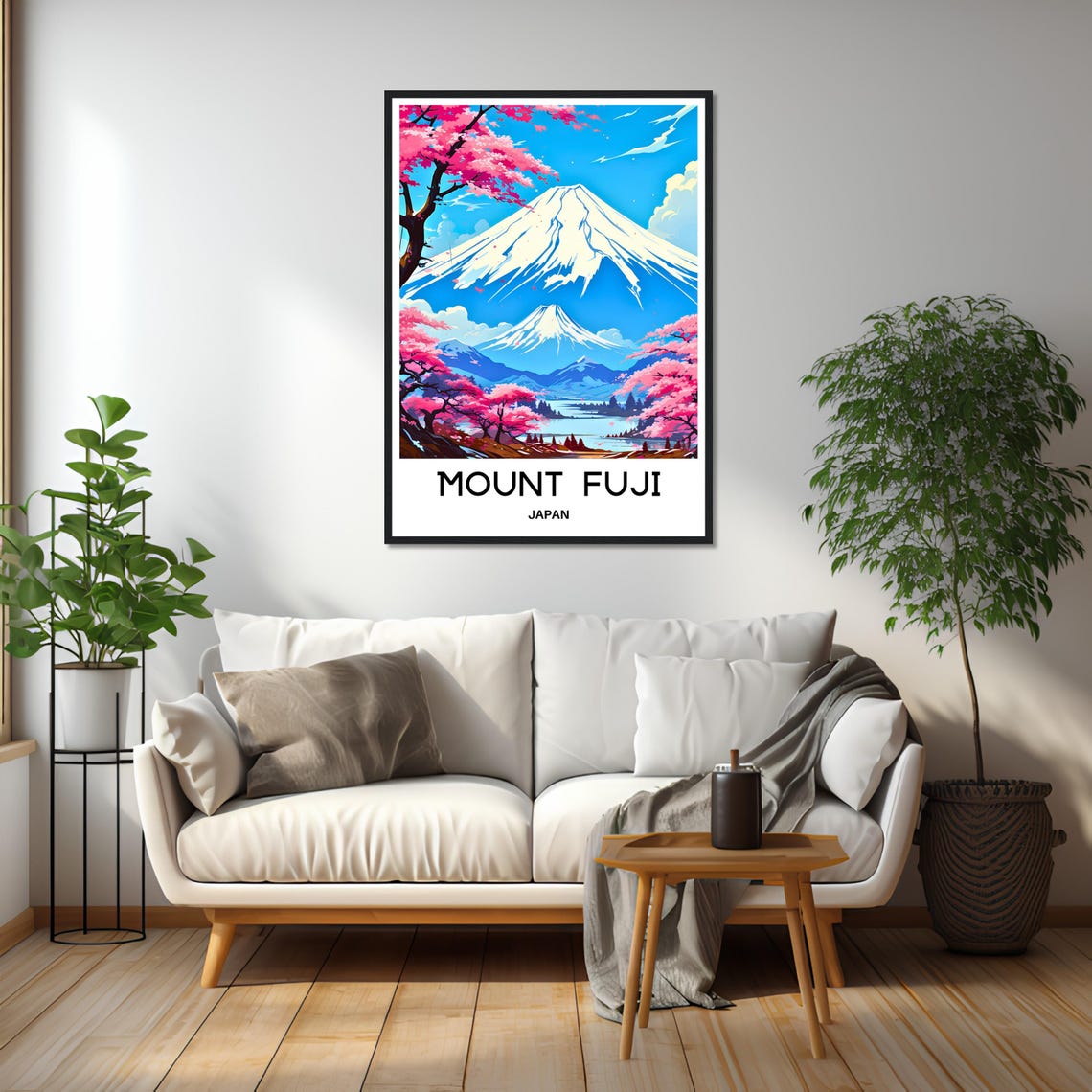 Mount Fuji Japan Cherry Blossom Spring Vintage Travel Poster - Image 2