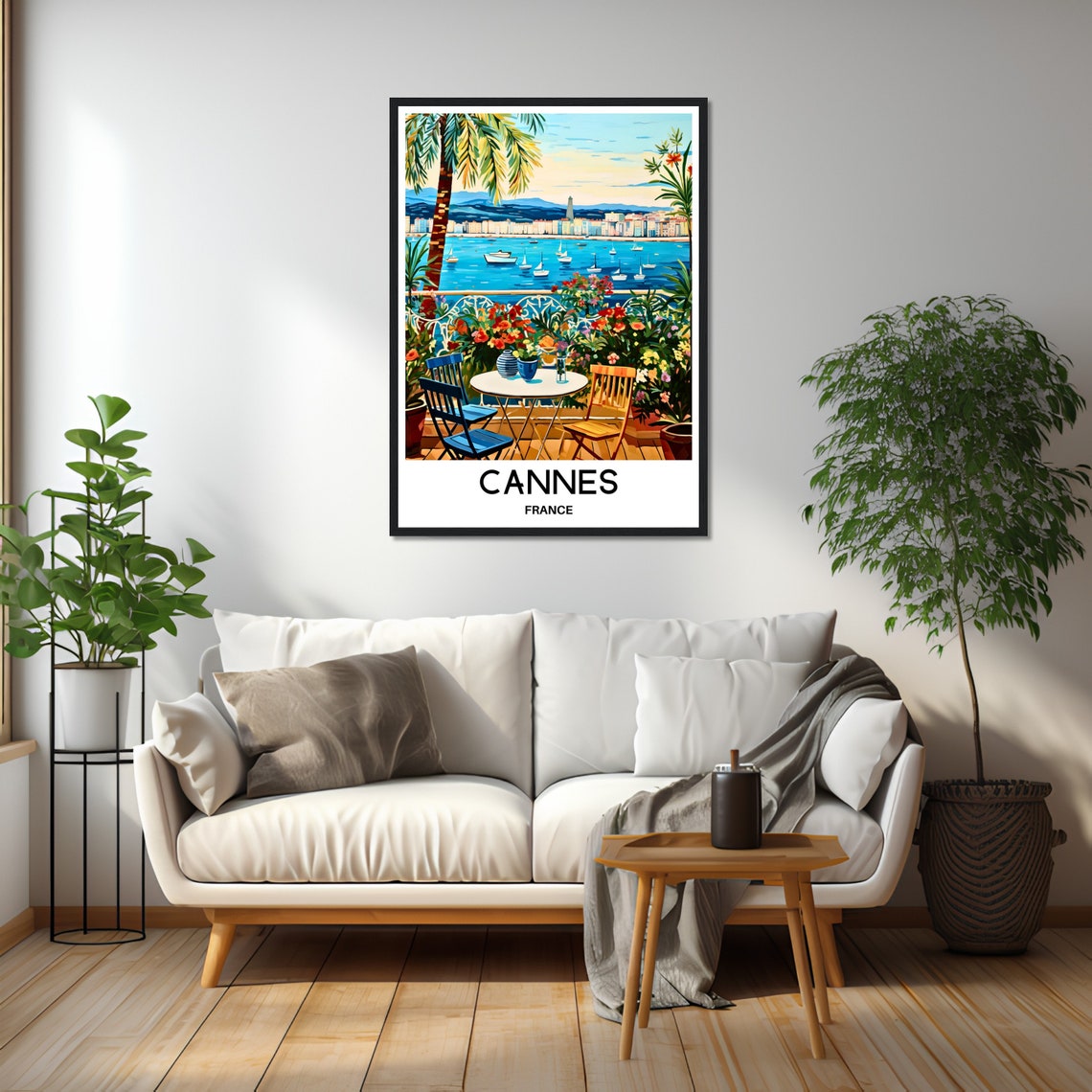 Cannes Travel Print Cannes Poster French Art Print France Lover Gift Wall Hanging Art Home Office Desk Decor Cannes City Illustration - Image 2