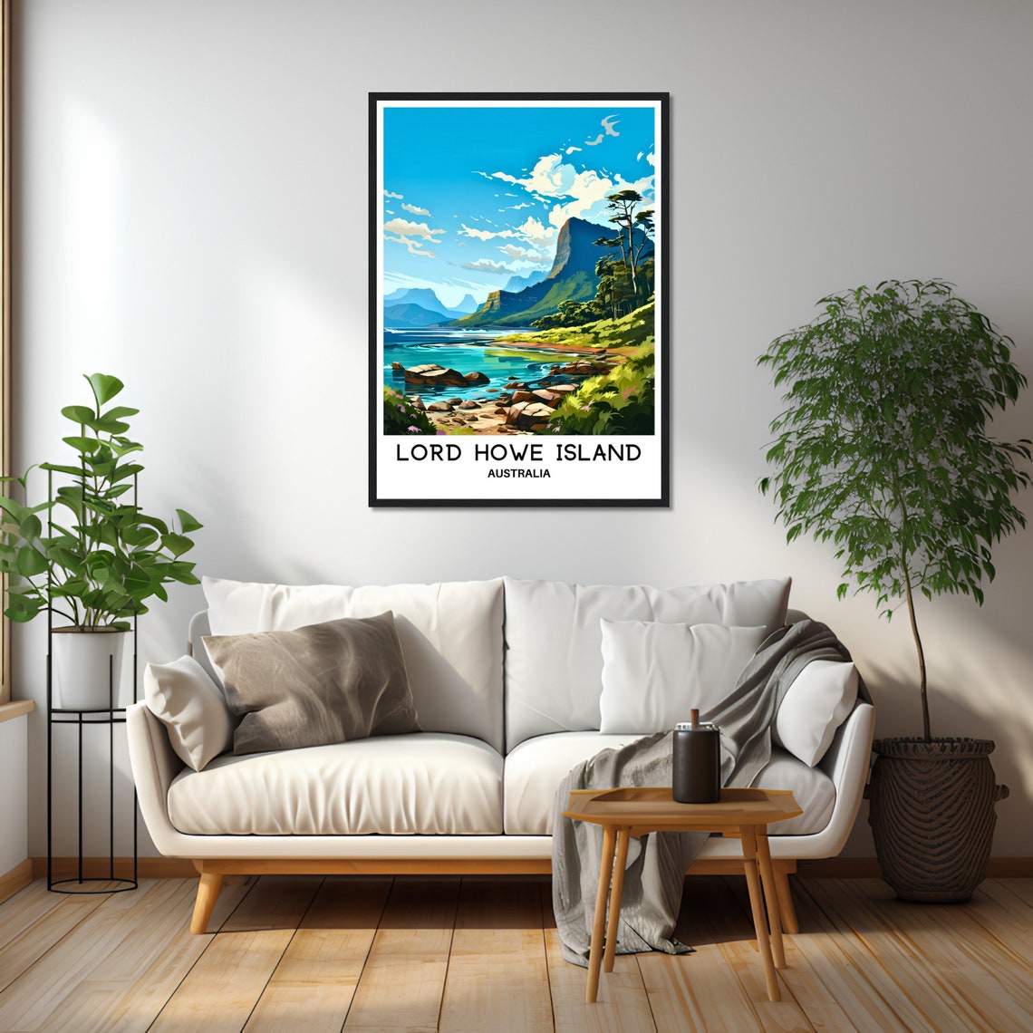 Lord Howe Island Rocky Shore Mountains Australia Travel Poster - Image 2