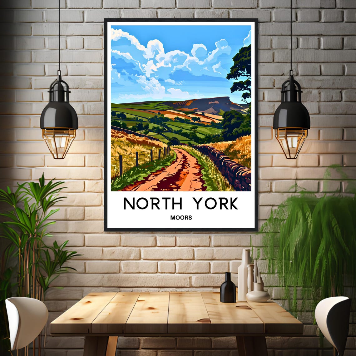North York Moors Walking Trail Through Rolling Green Hills Poster - Image 3
