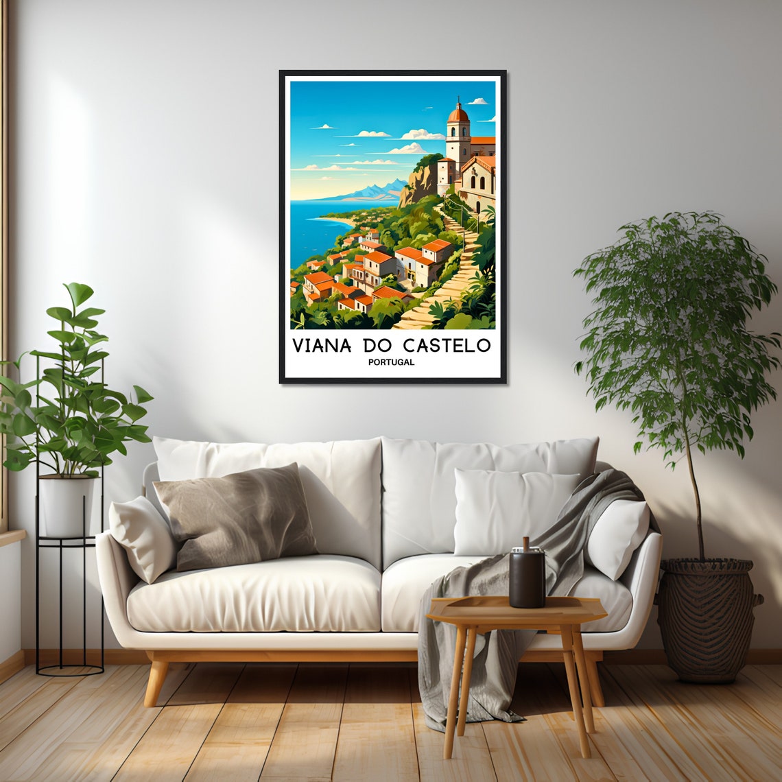 Viana Do Castelo Portugal Coastal Hillside Town Travel Poster - Image 2