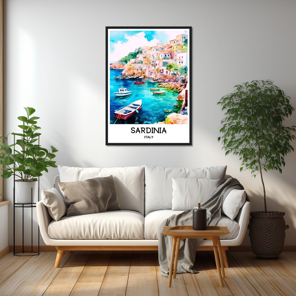 Sardinia Watercolor Print Sardinia Travel Poster Italian Art Print Italy Lover Gift Sardinia Watercolour Painting Illustration Home Decor - Image 2