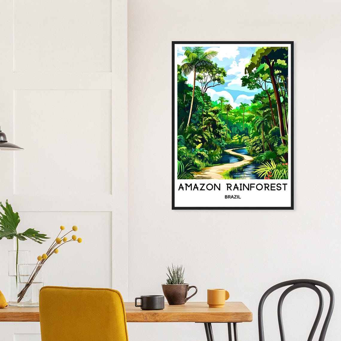 Amazon Rainforest Brazil Jungle River Retro Nature Travel Poster - Image 3