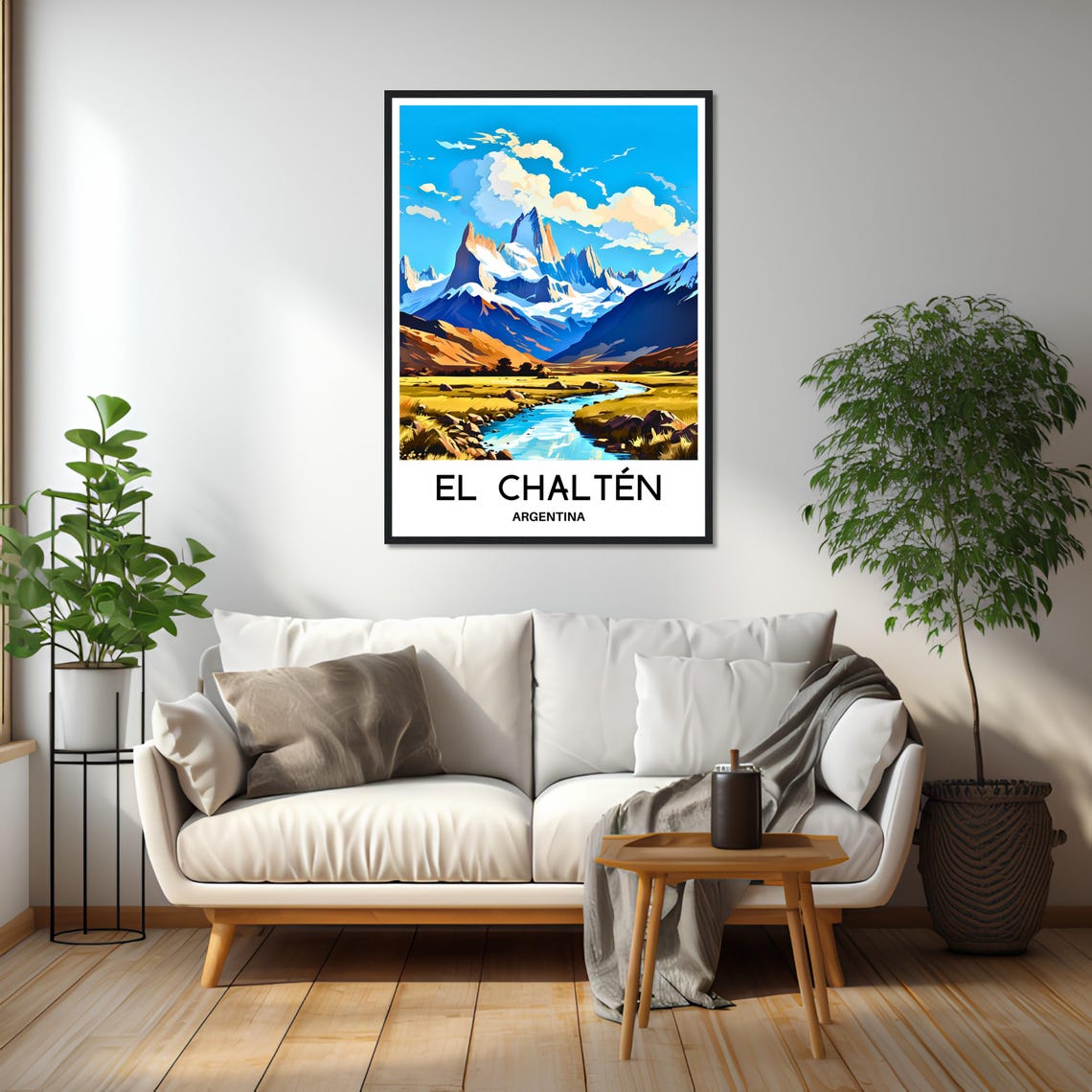 El Chalten Argentina Patagonia Fitz Roy Peaks River Valley Poster - Image 2