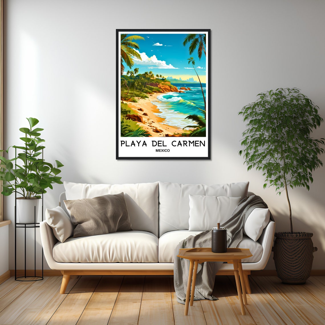 Playa Del Carmen Mexico Tropical Beach Paradise Travel Poster - Image 2