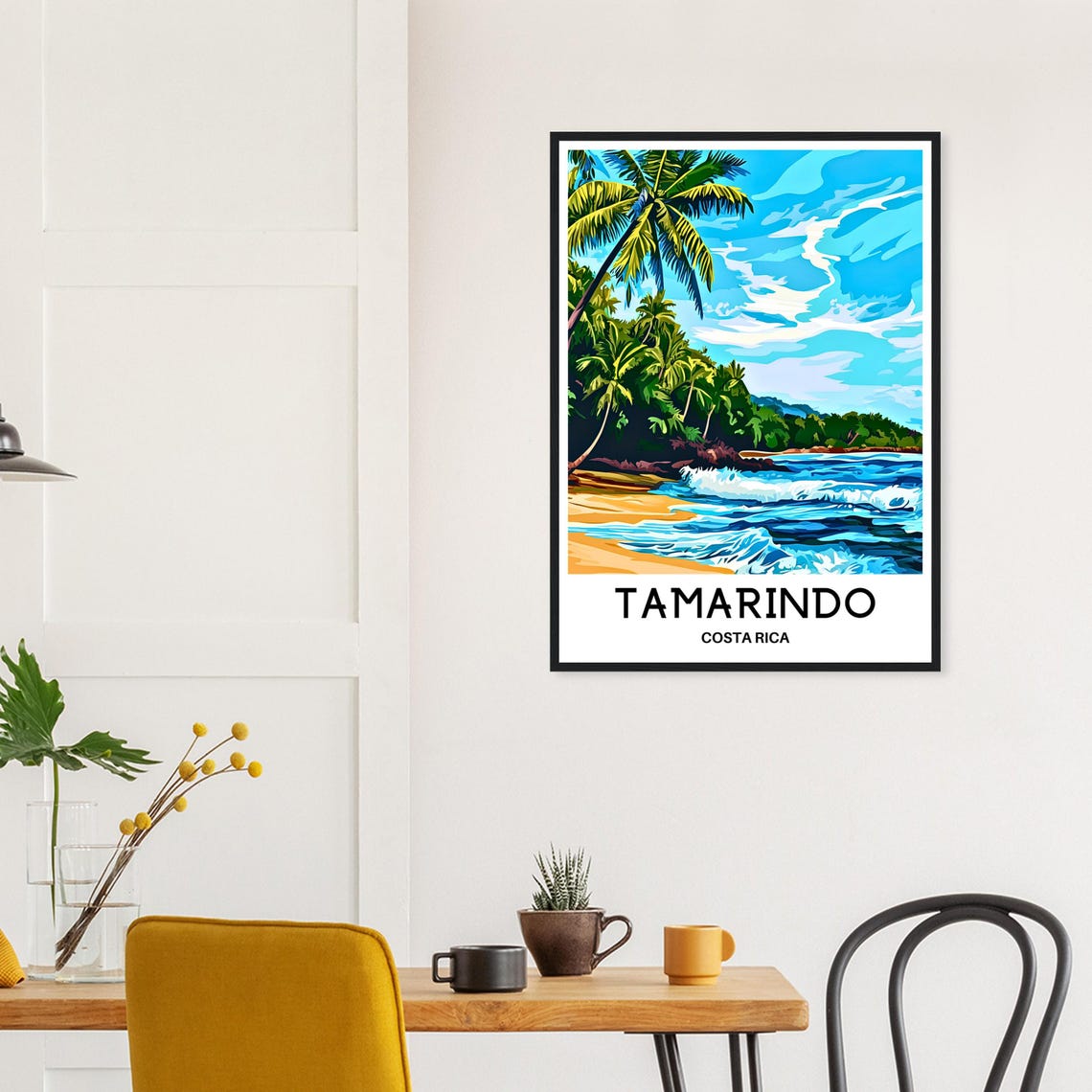 Tamarindo Costa Rica Palm Beach Rolling Waves Surf Travel Poster - Image 3