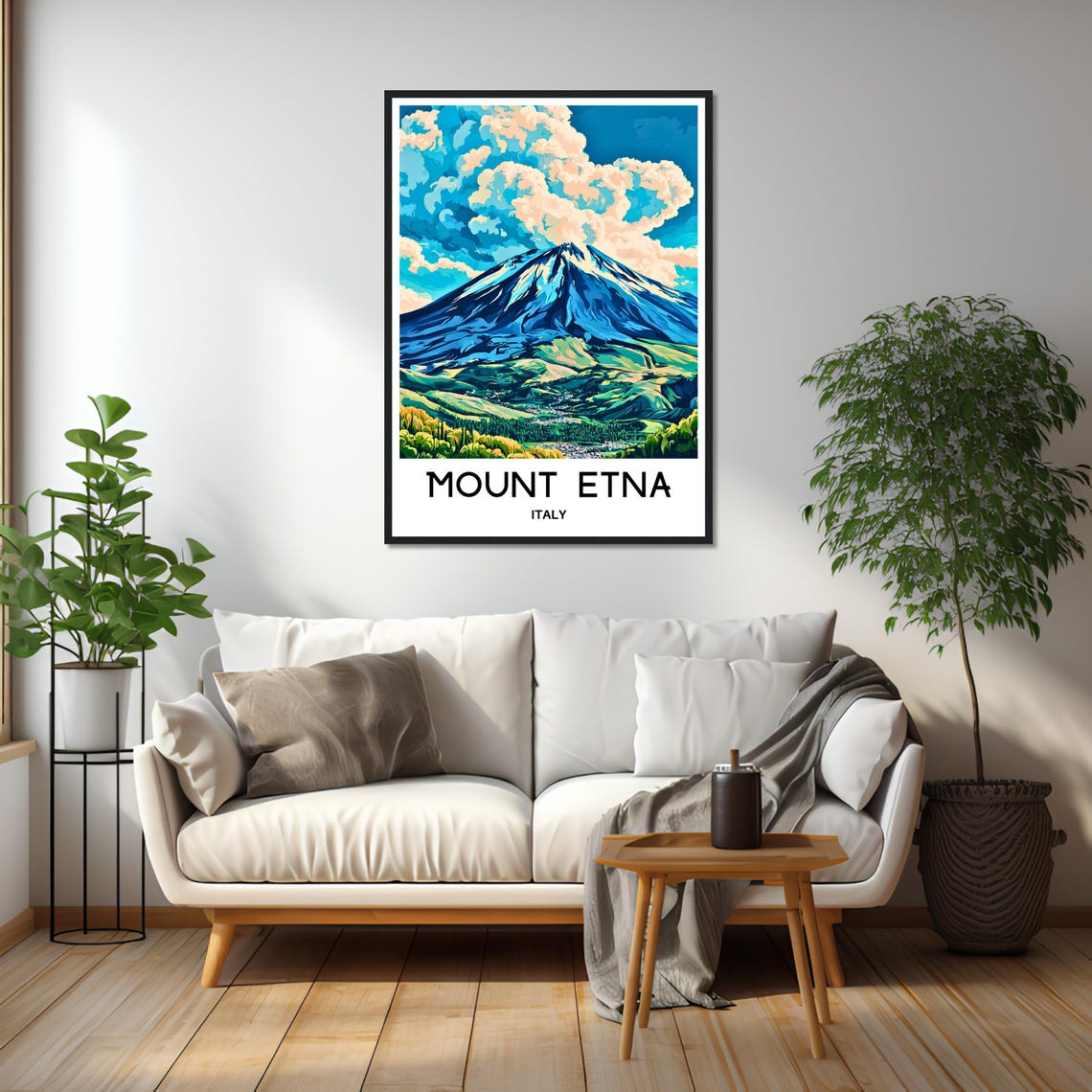 Dramatic Mount Etna Italy Volcano Sicily Eruption Sky Poster - Image 2