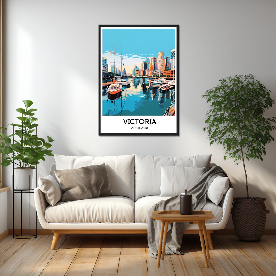 Victoria Australia Sparkling Harbor Marina Skyline Travel Poster - Image 2