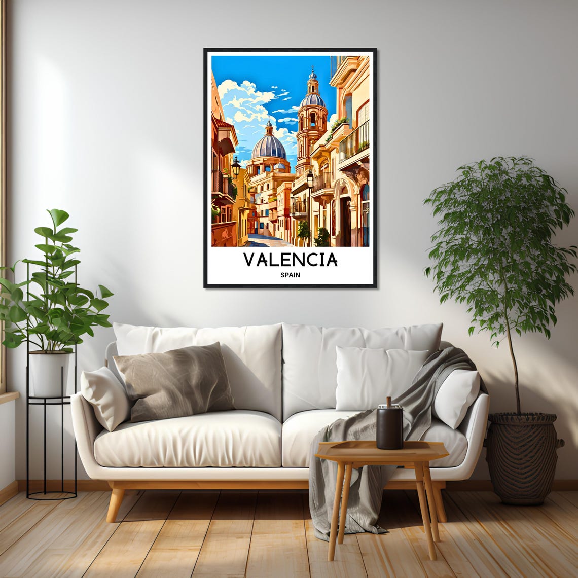 Valencia Spain Old Town Domes Vintage Travel Wall Decor Poster - Image 2
